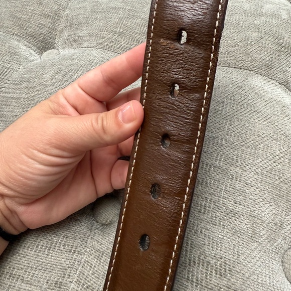 Nocona Brown Leather Belt with Silver Accents - Picture 8 of 10